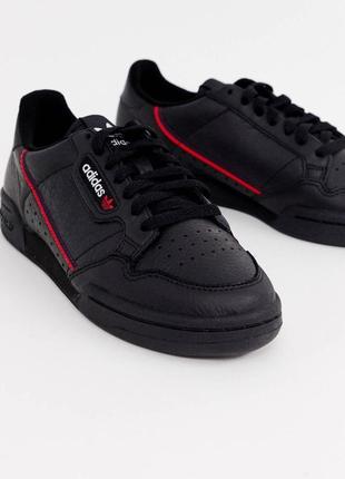 Эксклюзивные черные кожаные кроссовки adidas originals continental 80, кеды adidas унисекс2 фото