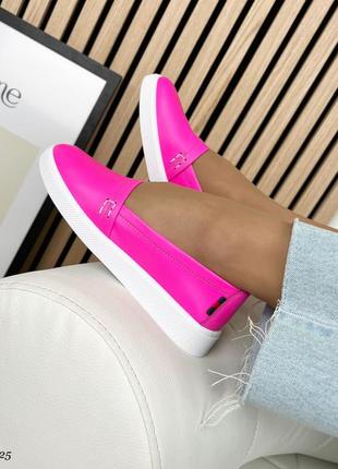 ❤️ шикарные кожаные мокасины лоферы фуксия