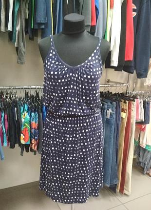 Сарафан, летний, лёгкий, вискозный, темно-синий, xs, 9678.