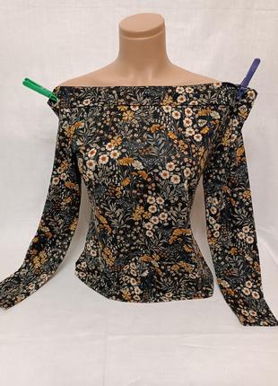 Блуза в цветочный принт h&amp;m l, 40, 12