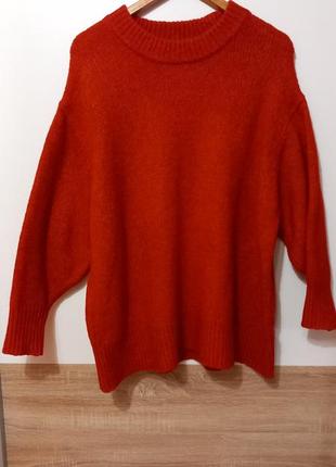 Оригінальний светер вільного крою zara з шерстю4 фото