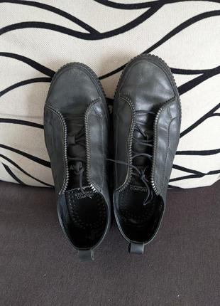 Мужские кроссовки-кеды чорные кожаные estro 26.5 см2 фото