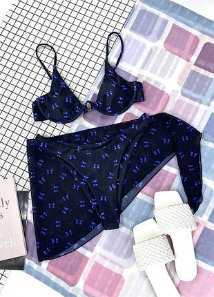 Купальник с парео юбкой на косточке