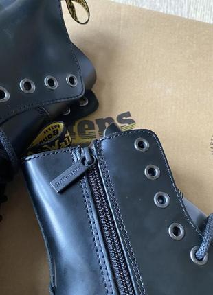 Черевики  dr. martens jadon platform boots black polished smoot   орігинал6 фото
