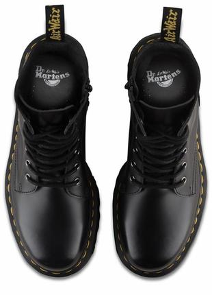 Черевики  dr. martens jadon platform boots black polished smoot   орігинал4 фото