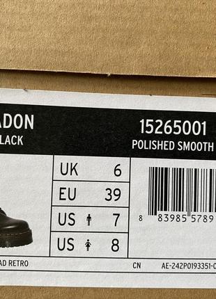 Черевики  dr. martens jadon platform boots black polished smoot   орігинал9 фото