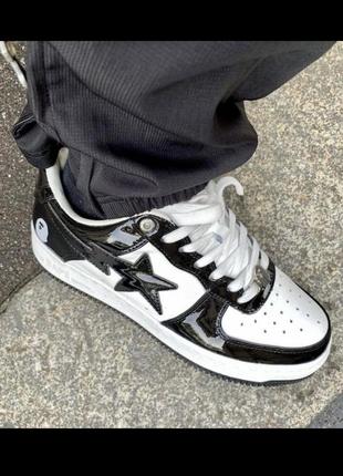 Кроссовки bape 
a bathing ape bape sta patent black8 фото