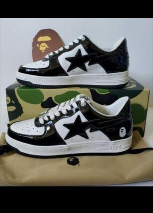 Кроссовки bape 
a bathing ape bape sta patent black1 фото