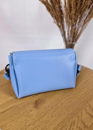 Сумочка жіноча еко шкіра сумочка голубого кольору7 фото