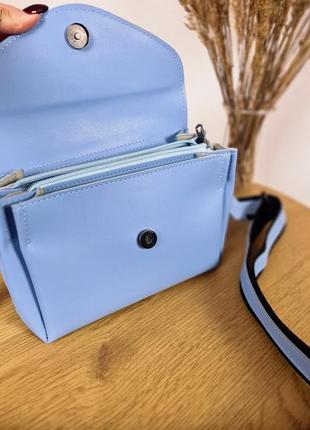 Сумочка жіноча еко шкіра сумочка голубого кольору6 фото