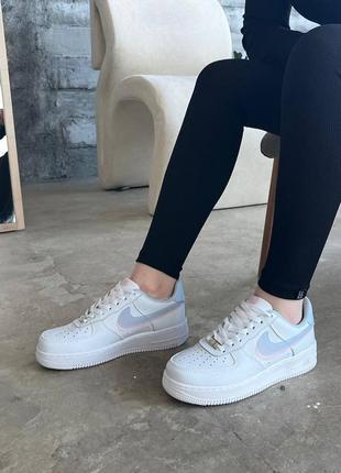 Жіночі кросівки nike air force 1 low lv8 double swoosh light armory blue6 фото