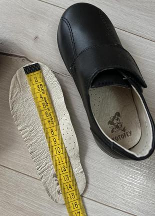 Туфли с натуральной кожи 15,5 см, 23 размер, ботиночки, детская кожаная обувь на липучках5 фото