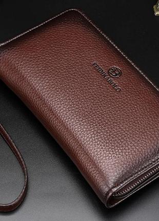 Чоловіча шкіряна барсетка чоловічий клатч гаманець гаманець feidikabolo4 фото