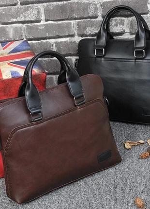 Брендовий чоловічий шкіряний стильний офісний діловий портфель сумка для документів
