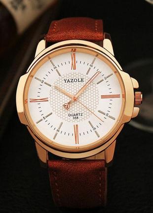 Наручные классические модные мужские часы yazole2 фото