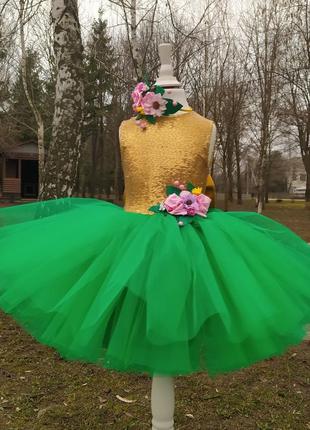 Зелене плаття сукня наряд весни фатинове пишне3 фото