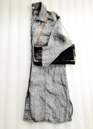 Длинная натуральная рубаха туника из льна2 фото