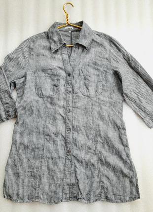 Длинная натуральная рубаха туника из льна3 фото