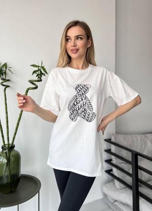🤍стильная женская футболка с накатом