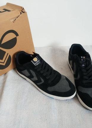 Замшевые мужские кроссовки power play suede black 213013 2001 hummel дания