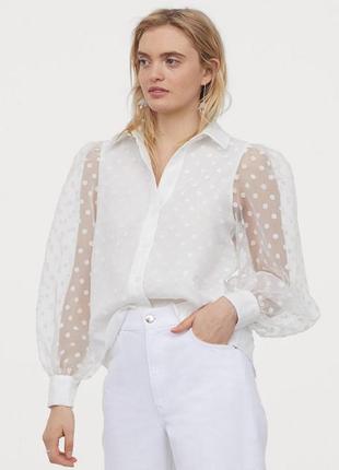 Шикарная нарядная блуза из органзи от н&m