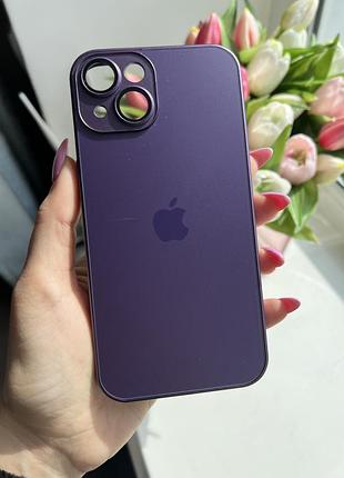 Чехол стеклянный матовый iphone 14 6