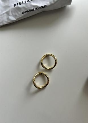 Два колечка кольца кольца пара сталь под золото размер 164 фото