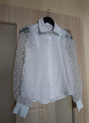 Шикарная нарядная блуза из органзи от н&m8 фото