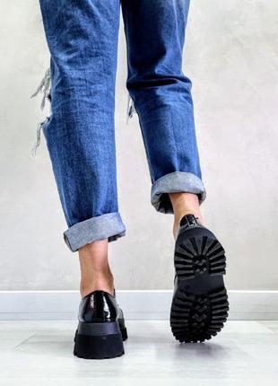 Стильные лаковые кожаные женские туфли броги bro в наличии и под отшив💙💛🏆6 фото