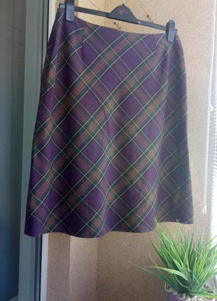 Красивая юбка миди в диагональную клетку