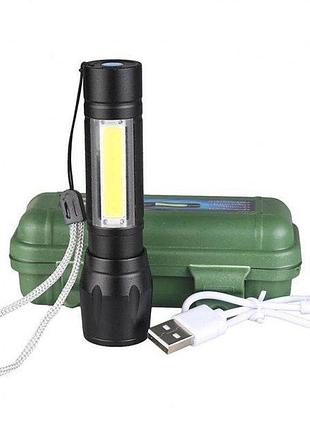 Фонарик ручной тактический bailong police bl-511 xpe, zoom, зу usb