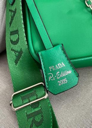 Сумка 👜 prada re-edition 2005 green6 фото