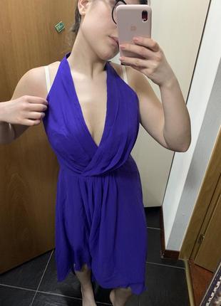 Фиолетовое вечернее платье,сарафан фиолетовый,платье миди5 фото