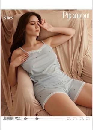 Качественный, сексуальный женский комплект для дома/пижама:шорты и топик на бретелях.s-x x3 фото