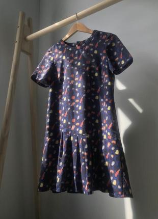 Платье color block с абстрактным принтом жирафиный snamal print ( h&amp;m, zara, cos )