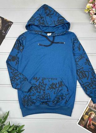 Худі синій з капюшоном