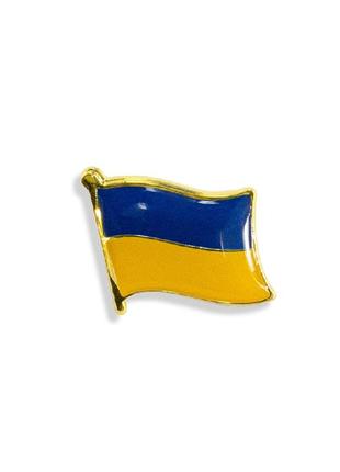 Патріотичний емальований значок (пін, брошка) на рюкзак, сумку, кепку: прапор україни міні min
