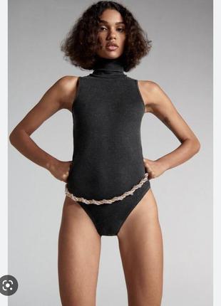 Zara боді майка в рубчик