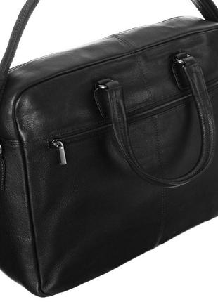 Мужская кожаная сумка, портфель для ноутбука 14 дюймов always wild черная3 фото