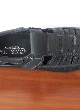 Босоножки сандалии мужские черные прошитые - босоніжки сандалі чоловічі чорні6 фото