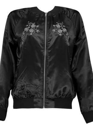 Женский бомбер от boohoo molly satin embroidered bomber2 фото