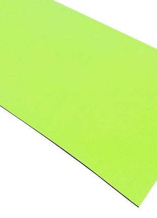 Спортивный коврик каремат для тренировок, занятий йоги, фитнесом softfit 1450*500*6 мм лаймовый/черный