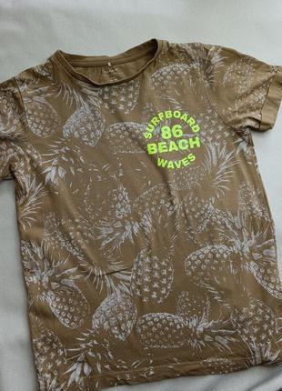 Детская футболка. футболка в принт ананас. футболка хлопковая. дитяча футболка