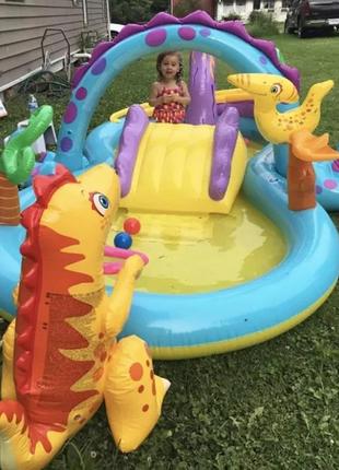 Дитячий надувний басейн з гіркою intex1 фото