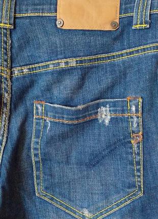 Dondup 26 джинсы на пуговицах голубые фабричные потёртости7 фото