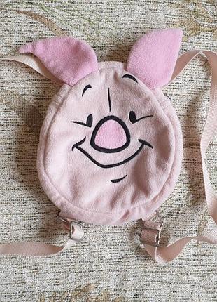 Брендовий, маленький м'ягкий  рюкзак від disney "пятачок". маленький мягкий рюкзак