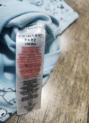 Бодик с коротким рукавом, primark, р. 6-9мес., 68-74, длина 37см3 фото