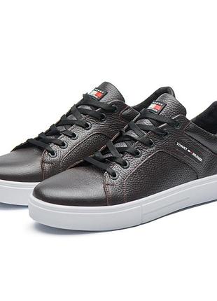 Мужские качественные кожаные кеды model-h4