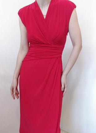 Червона сукня міді плаття на запах красива сукня нарядна бордове плаття вінтаж сукня3 фото