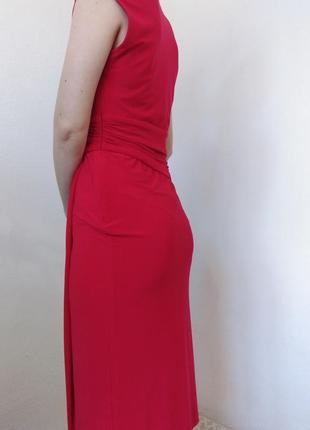 Червона сукня міді плаття на запах красива сукня нарядна бордове плаття вінтаж сукня4 фото